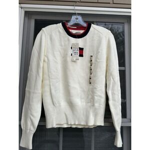 VTG 90s Tommy Hilfiger Chunky 3D Knit Sweater Women's Big Logo size Large NWT